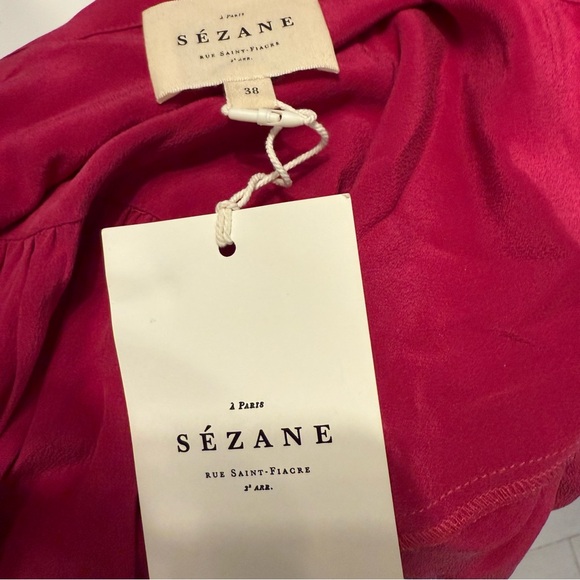 NWT Sézane Silk Blouse in Magenta size 6 - Picture 6 of 6